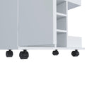 Tennessee Bar Cart, One Cabinet With Division, Six Cubbies For Liquor, Two Shelves Mobile Carts 5 Or More Spaces White White Primary Living Space Open Storage Space Modern Pine Particle Board Engineered Wood