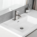 Sink Faucet With Deck Plate Waterfall Brushsed With Pop Up Drain And Supply Lines Bathroom Faucets For Sink 1 Hole One Handle Faucets Vanity Bath Mixer Tap Bathroom Joystick Geometric One Brushed Nickel Side Sprayer Deck Mounted Cartridge Valve Single