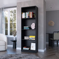 Sutton Bookcase With Tier Storage Shelves 3 4 Shelves Black Open Storage Space Modern Pine Particle Board Engineered Wood