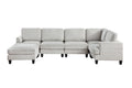 Modular Sofa, Sectional Couch U Shaped Sofa Couch With Ottoman, 6 Seat Chenille Corner Sofa For Living Room, Light Gray Light Gray Chenille Cushion Back Foam Plywood 6 Seat