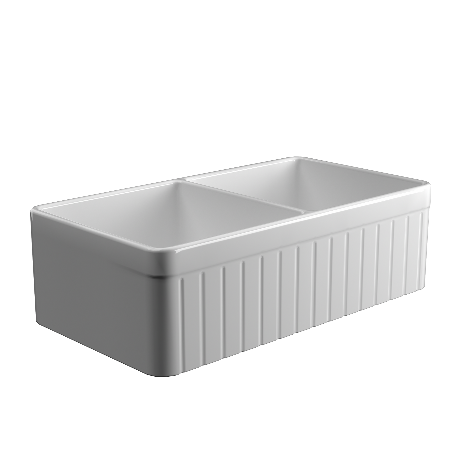 33 Inch Fireclay Farmhouse Kitchen Sink Double Bowl White Apron Front Kitchen Sink, Bottom Grid And Kitchen Sink Drain Included,Ceramic Porcelain Farm Deep Sinks 50 50 White Kitchen Modern Fireclay