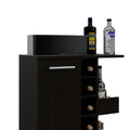 Tennessee Bar Cart, One Cabinet With Division, Six Cubbies For Liquor, Two Shelves Black Primary Living Space Modern Pine Particle Board Engineered Wood