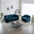 2 Seater Loveseat And Chair Set, 2 Piece Sofa & Chair Set, Loveseat And Accent Chair2 Piece Upholstered Chenille Sofa Living Room Couch Furniture 1 2 Seat ,Blue Chenille Blue Chenille 3 Seat