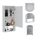 Modesto Medicine Cabinet, One Open Shelf, Mirrored Cabinet With Two Interior Shelves White 1 3 18 To 23 In 32 To 35 In Mirror Included Bathroom Freestanding Contemporary 5 10 Inches Melamine Engineered Wood