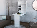 Dalton Foldable Table With Base And Shelves White Mdf Engineered Wood