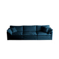 Free Combination Comfy Upholstery Modular Oversized L Shaped Sectional Sofa With Reversible Ottoman, Blue Chenille Blue Chenille 3 Seat