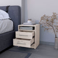 Philadelphia Nightstand, Two Drawers, Concealed Shelf Beige Mdf Engineered Wood