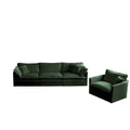 2 Piece Upholstered Sofa, Living Room Sectional Sofa Set Modern Sofa Couches Setdeep Seat Sofa For Living Room Apartment, 1 3 Seat Green Chenille Green Chenille 4 Seat