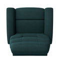 The Newport Recliner Teal Blue Polyester Manual Handle Wood Cushion Back Handle Pine Flared Arms Polyester