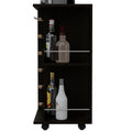 Tennessee Bar Cart, One Cabinet With Division, Six Cubbies For Liquor, Two Shelves Freestanding 5 Or More Spaces Black Primary Living Space Open Storage Space Modern Pine Particle Board Engineered Wood