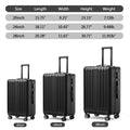 2 Piece Luggage Set With 360 Spinner Wheels Suitcases With Hard Sided Lightweight Abs Material Black Abs