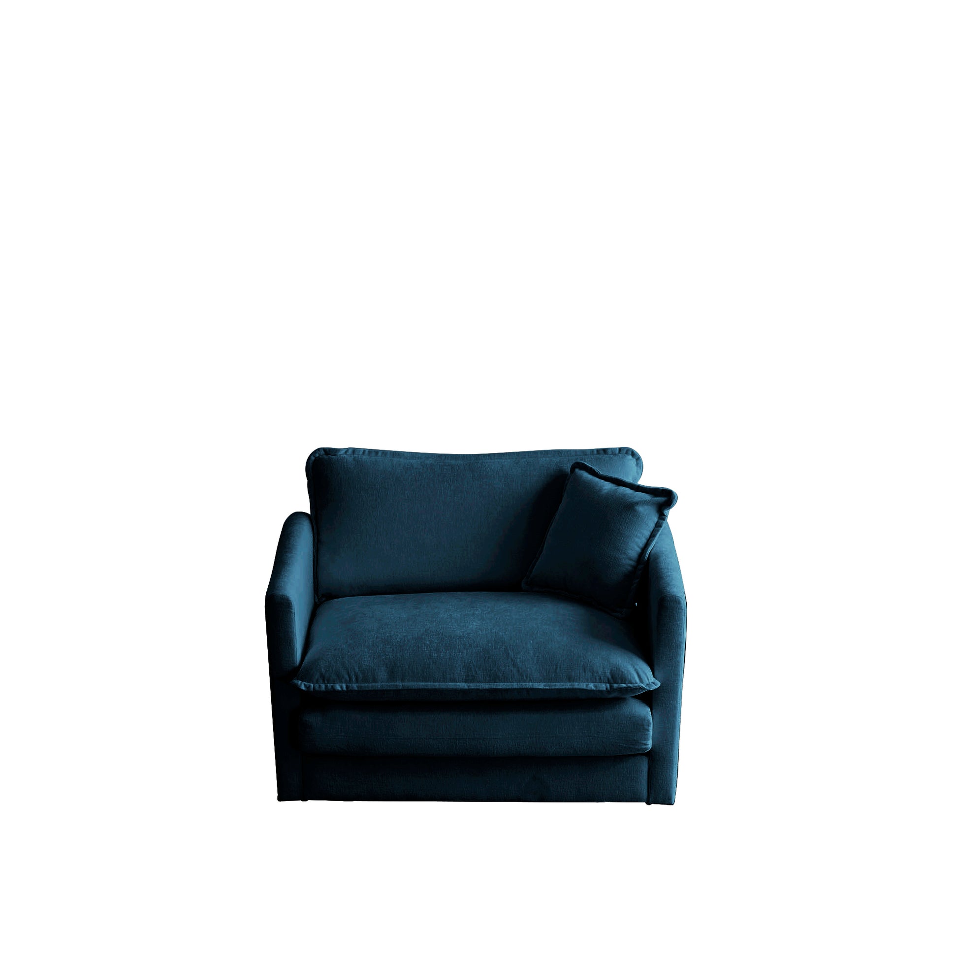Sofa Set Of 3, 1 1 3 Seats Living Room Sofa Set, Accent Chair, Loveseat, And Three Seat Sofa Modern Style Round Arms 3 Piece Sofa Set, Blue Blue Chenille 5 Seat