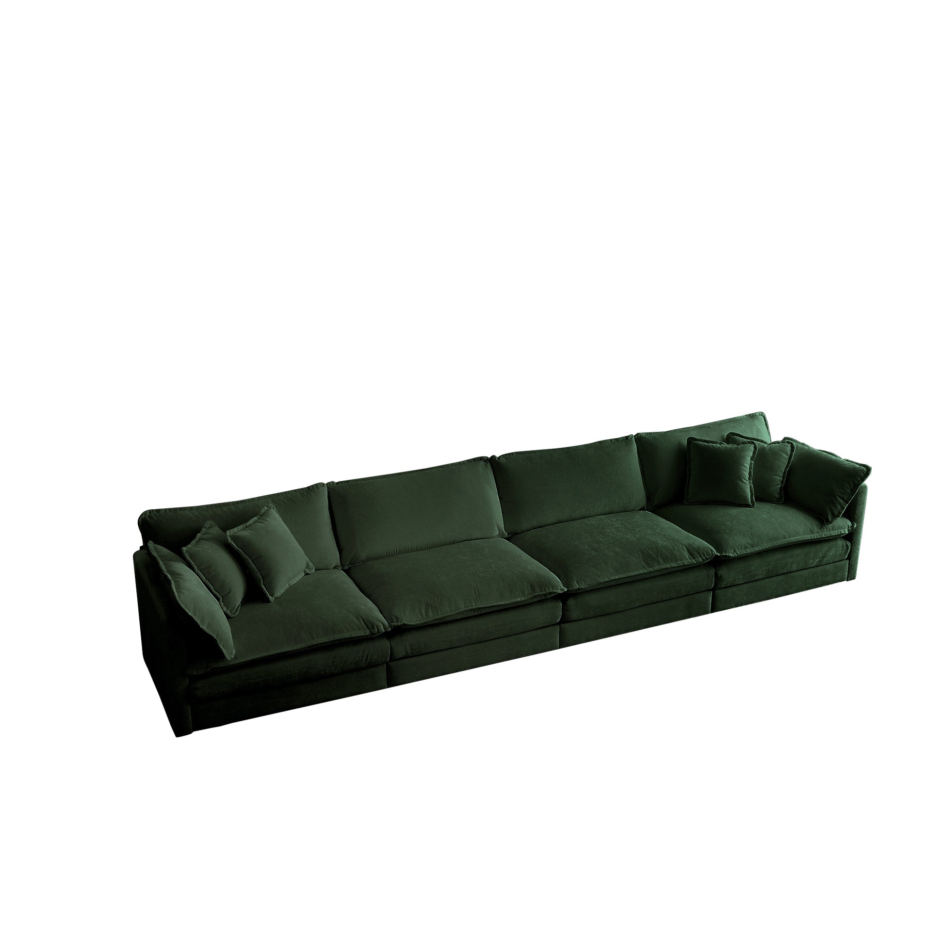 Free Combination Modular Sofa Free,4 Seater Sofa Comfy Chenille Fabric,Sectional Sofa Couch,Green Chenille Green Chenille 4 Seat