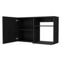 Oklahoma 2 Wall Cabinet, 2 Door Stackable Wall Mounted Storage Cabinet With 2 Side Shelf Black Mdf Engineered Wood