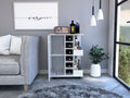 Tennessee Bar Cart, One Cabinet With Division, Six Cubbies For Liquor, Two Shelves Mobile Carts 5 Or More Spaces White White Primary Living Space Open Storage Space Modern Pine Particle Board Engineered Wood