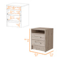 Philadelphia Nightstand, Two Drawers, Concealed Shelf Beige Bedroom Modern Mdf Engineered Wood