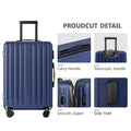 3 Piece Luggage Set With 360 Spinner Wheels Suitcases With Hard Sided Lightweight Abs Material Dark Blue Abs