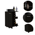 Tennessee Bar Cart, One Cabinet With Division, Six Cubbies For Liquor, Two Shelves Freestanding 5 Or More Spaces Black Primary Living Space Open Storage Space Modern Pine Particle Board Engineered Wood