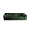 Sofa Set Of 3, 1 1 3 Seats Living Room Sofa Set, Accent Chair, Loveseat, And Three Seat Sofa Modern Style Round Arms 3 Piece Sofa Set, Green Chenille Green Chenille 5 Seat