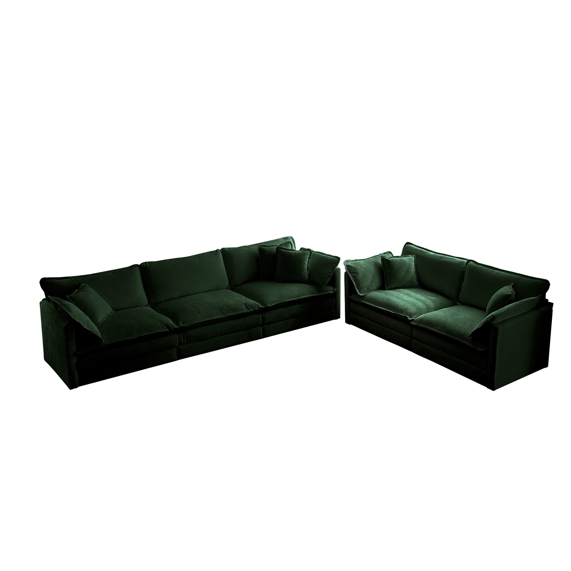 3 Piece Sofa Set Oversized Sofa Comfy Sofa Couch, 2 Pieces Of 2 Seater And 1 Piece Of 3 Seater Sofa For Living Room, Deep Seat Sofa Green Chenille Green Chenille 7 Seat