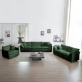 Modern Sofa Couch, 3 Piece Set Extra Deep Seat Sectional Sofa For Living Room, Oversized Sofa, 3 Seat Sofa, Loveseat And Single Sofa, Green Chenille Green Chenille 6 Seat