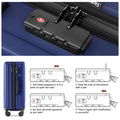 3 Piece Luggage Set With 360 Spinner Wheels Suitcases With Hard Sided Lightweight Abs Material Dark Blue Abs