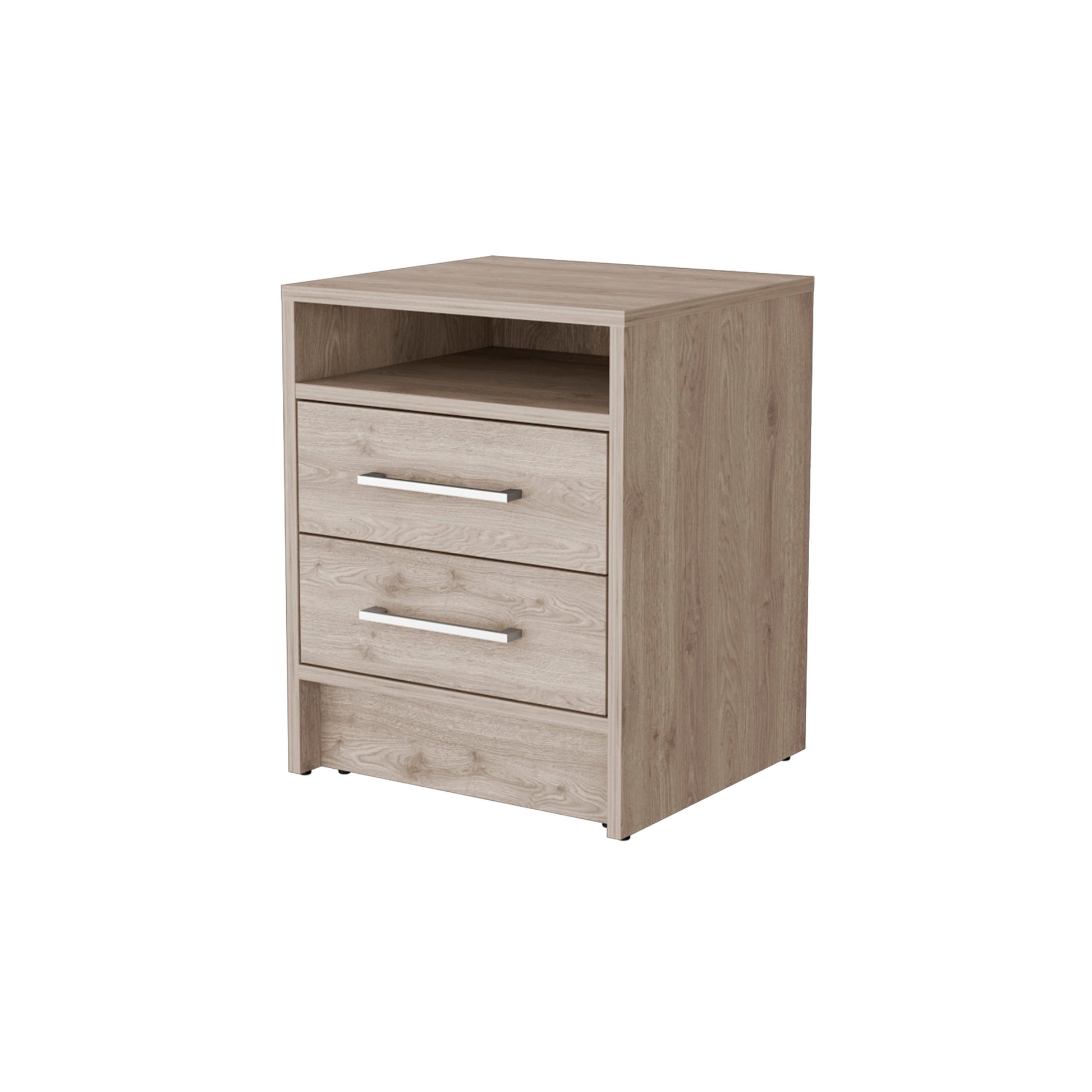 Philadelphia Nightstand, Two Drawers, Concealed Shelf Beige Bedroom Modern Mdf Engineered Wood