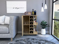 Tennessee Bar Cart, One Cabinet With Division, Six Cubbies For Liquor, Two Shelves Mobile Carts Light Oak Primary Living Space Open Storage Space Modern Pine Particle Board Engineered Wood