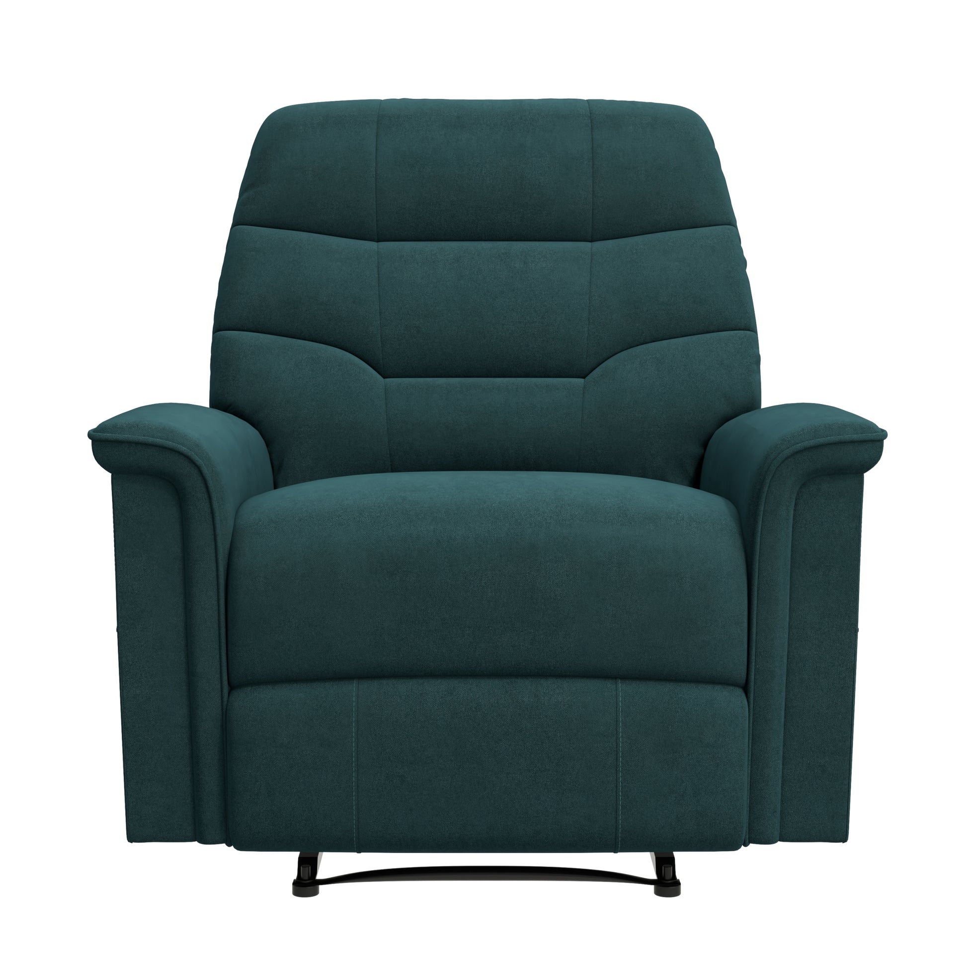 The Newport Recliner Teal Blue Polyester Manual Handle Wood Cushion Back Handle Pine Flared Arms Polyester
