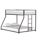 Adam Twin Full Bunk Black With White Mesh Guard Rail Box Spring Not Required Twin Black Metal Bedroom Bunk Metal