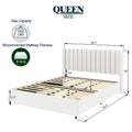 Anda Patented 2 Drawers Storage Bed Queen Size Ivory Boucle Upholstered Platform Bed, Tufted Headboard, Wooden Slat Mattress Support, No Box Spring Needed Box Spring Not Required Queen Ivory Metal Bedroom Classic,Contemporary,Luxury,Modern,Transitional