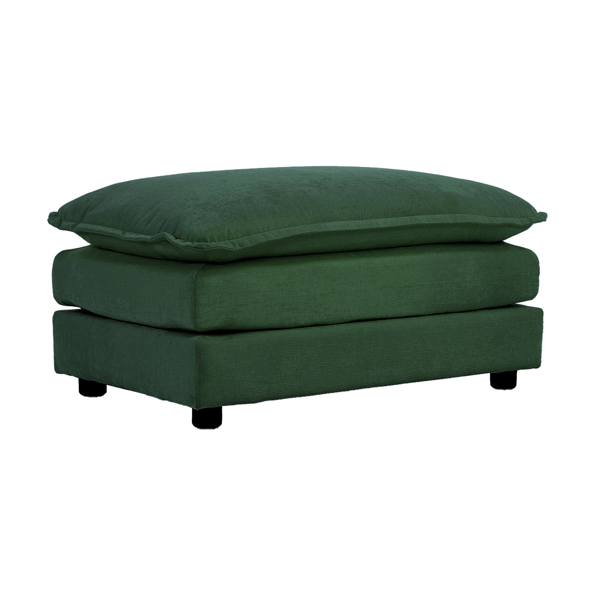 Comfort U Shaped Couch With Reversible Chaise, Modular Large U Shape Sectional Sofa, Double Extra Ottomans,Green Chenille Green Chenille 4 Seat