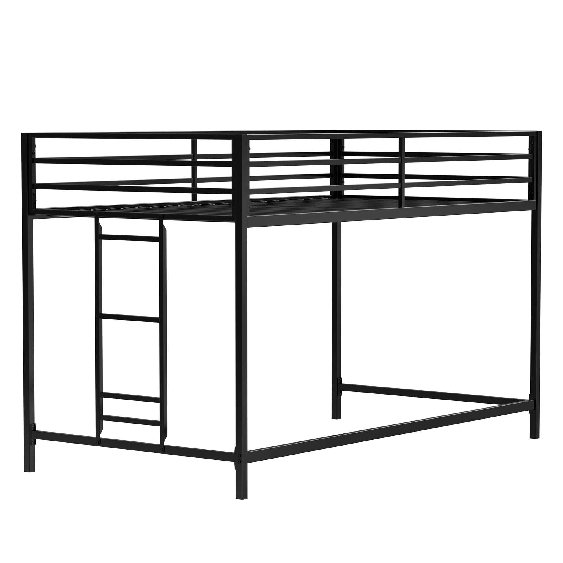 Adam Junior Twin Loft Bunk Black Box Spring Not Required Twin Black Metal Bedroom Bunk Metal