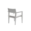 Outdoor Patio Aluminum Stationary Dining Chairs 4Pcs With Outdoor Grade Sunbrella Fabric Cushions, Tapered Feet,Grayish Yes Dining Set Grayish Rust Resistant Frame Garden & Outdoor Fade Resistant Cushion Modern Multiple Chairs Seating Group Foam Aluminum