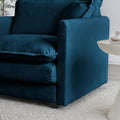 Free Combination Comfy Upholstery Modular Oversized L Shaped Sectional Sofa With Reversible Ottoman, Blue Chenille Blue Chenille 3 Seat