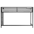 Adam Junior Twin Loft Bunk Black Box Spring Not Required Twin Black Metal Bedroom Bunk Metal