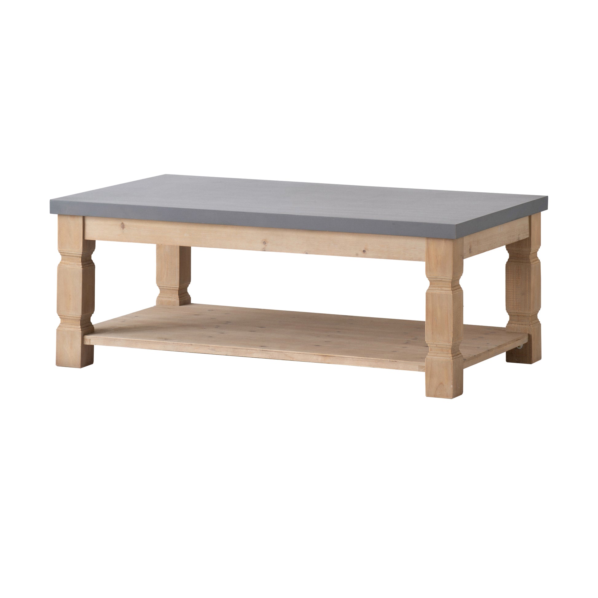47.8X28X18.8" Coffee Table Brown Gray Wood