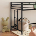 Adam Junior Twin Loft Bunk Black Box Spring Not Required Twin Black Metal Bedroom Bunk Metal