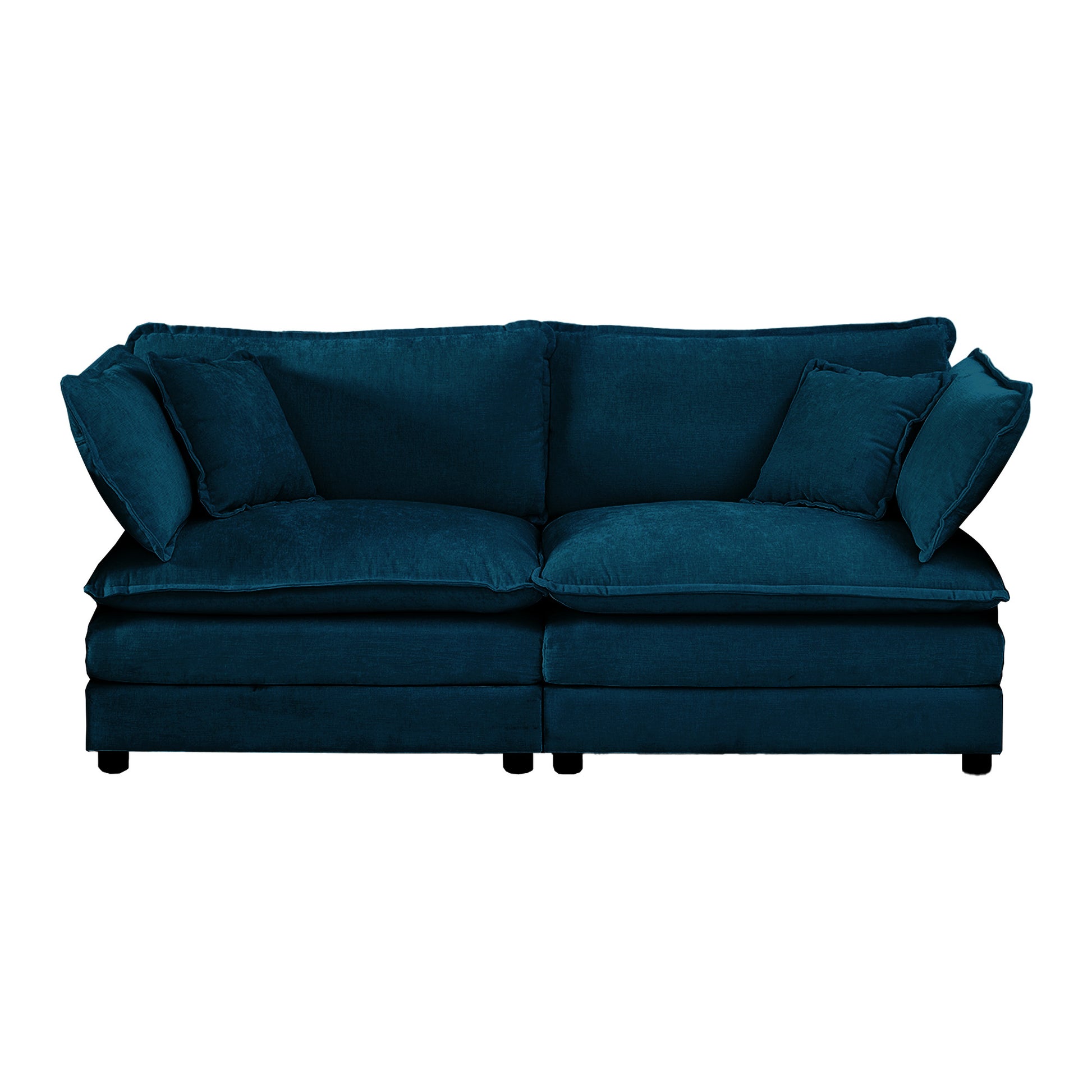 2 Seater Loveseat And Chair Set, 2 Piece Sofa & Chair Set, Loveseat And Accent Chair2 Piece Upholstered Chenille Sofa Living Room Couch Furniture 1 2 Seat ,Blue Chenille Blue Chenille 3 Seat