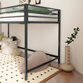 Adam Junior Twin Loft Bunk Black Box Spring Not Required Twin Black Metal Bedroom Bunk Metal