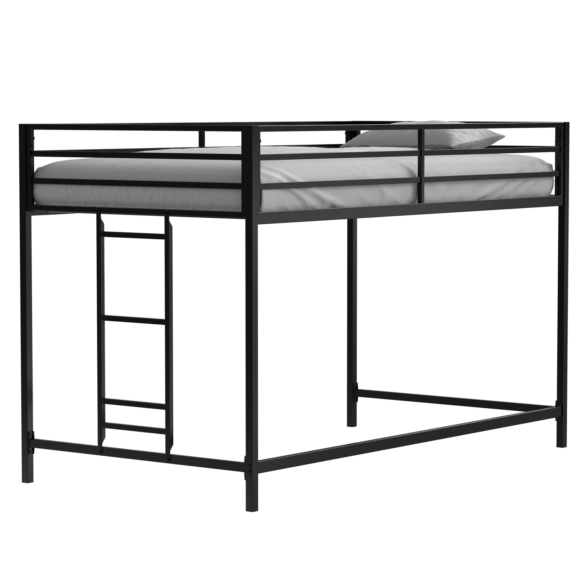 Adam Junior Twin Loft Bunk Black Box Spring Not Required Twin Black Metal Bedroom Bunk Metal