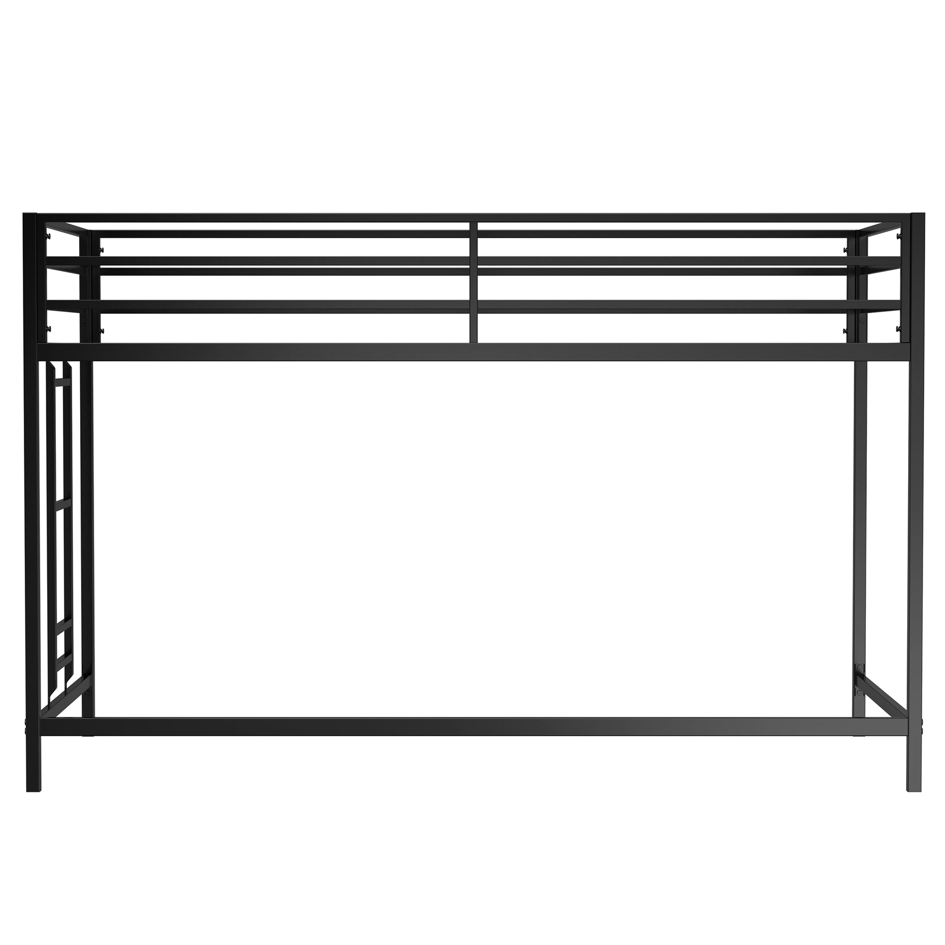 Adam Junior Twin Loft Bunk Black Box Spring Not Required Twin Black Metal Bedroom Bunk Metal