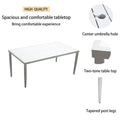 6Pc Patio Aluminum Furniture, Modern Dining Set, Including 4 Dining Chairs & 1 Dining Bench Sunbrella Fabric Cushioned And Two Tone Table Top Rectangle Table With Umbrella Hole, Matte White Grayish Yes Dining Set Matte White Grayish Seats 6 Rust