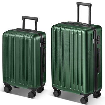 2 Piece Luggage Set With 360 Spinner Wheels Suitcases With Hard Sided Lightweight Abs Material Green Abs