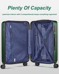 2 Piece Luggage Set With 360 Spinner Wheels Suitcases With Hard Sided Lightweight Abs Material Green Abs