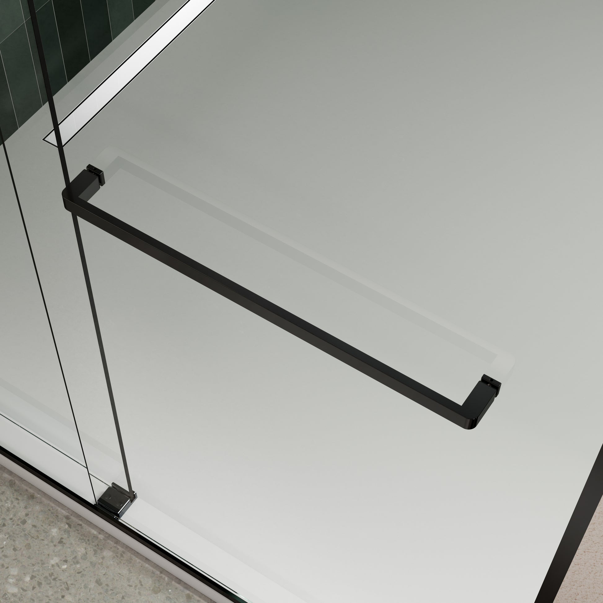 Bypass Shower Door, Sliding Door, With 5 16" Tempered Glass And Matted Black Finish 6074 Matte Black Stainless Steel