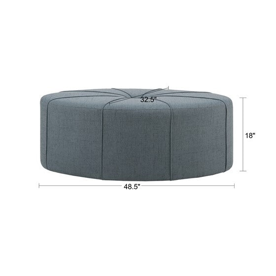 48" Ottoman,Polyester Fabric Large Cocktail Ottoman Modern Style For Living Room, Blue Blue Solid Wood