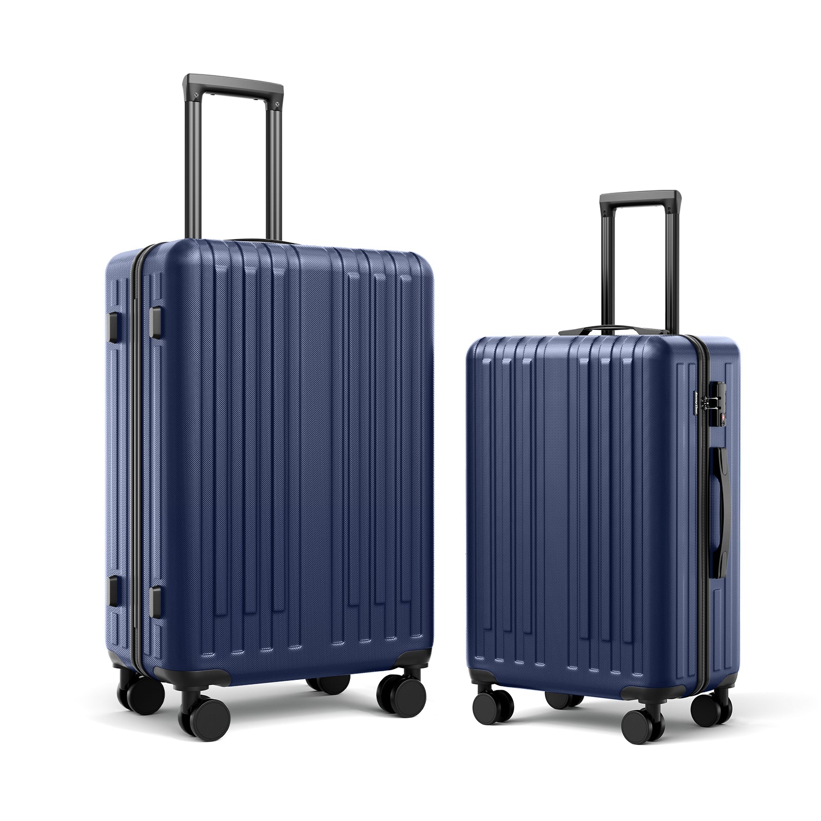 2 Piece Luggage Set With 360 Spinner Wheels Suitcases With Hard Sided Lightweight Abs Material Dark Blue Abs