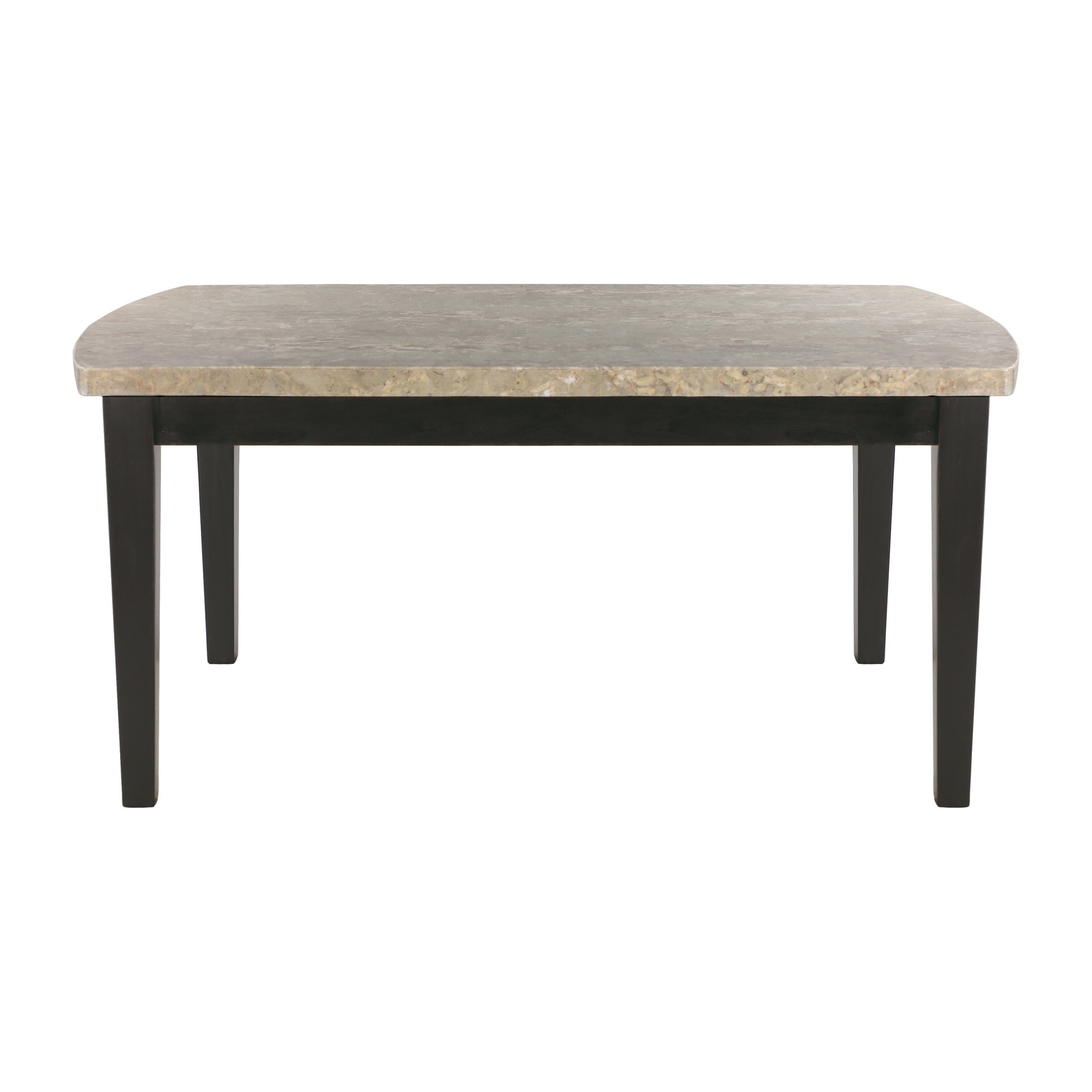 Dark Espresso Finish 5Pc Dining Set Genuine Marble Top Table And 4 Chairs Faux Leather Upholstery Dining Kitchen Set Wooden Furniture Upholstered Chair Marble Espresso Seats 4 Wood Dining Room Contemporary 4 Leg Rectangular Dining Table With Chair Wood