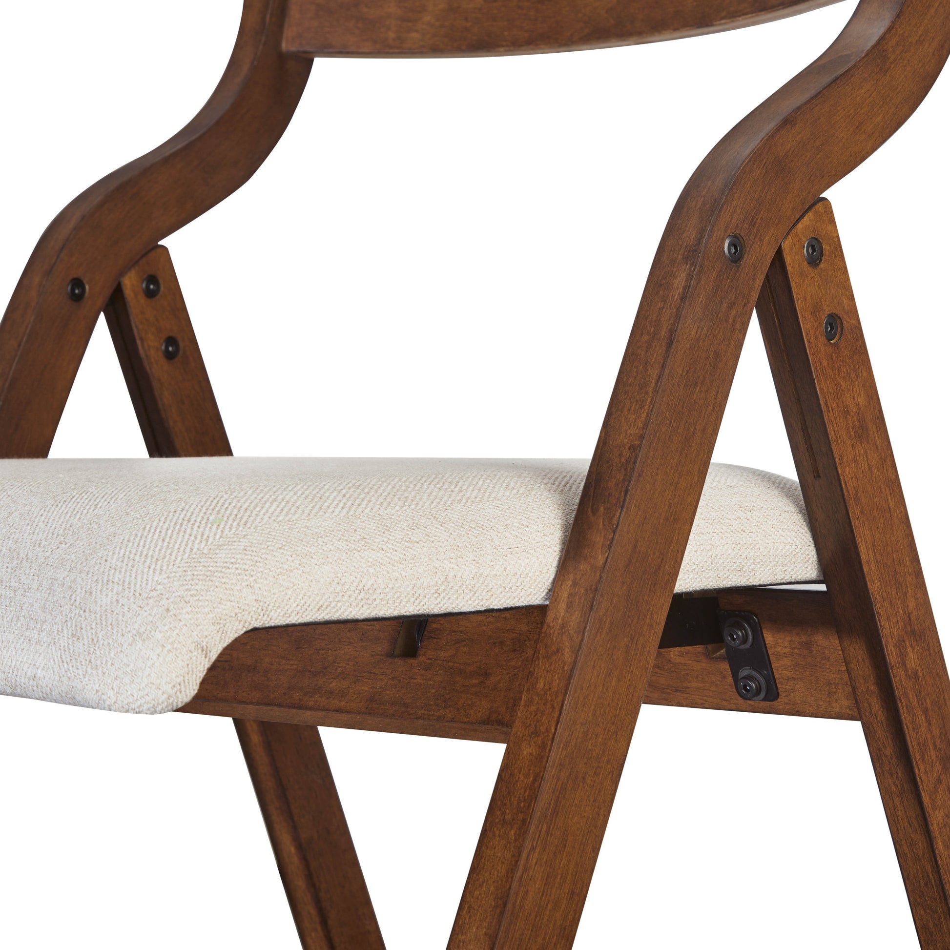 Upholstered Folding Dining Chair, Space Saving, Easy To Carry, Dining Room, 2 Pack Walnut Walnut Wood Fabric